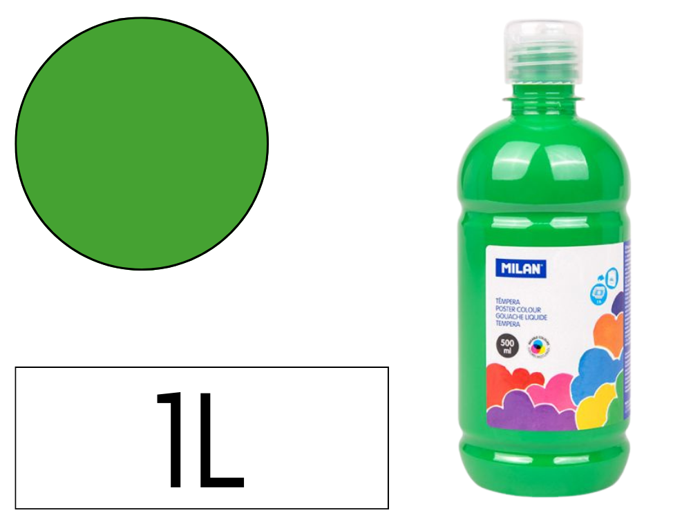 TEMPERA MILAN 1 LITRO VERDE CLARO
