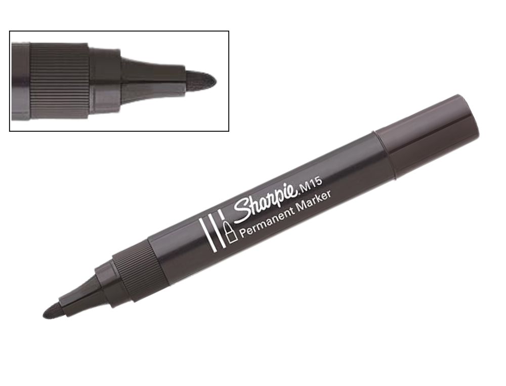 MARCADOR SHARPIE PERMANENTE M15 PUNTA REDONDA NEGRO