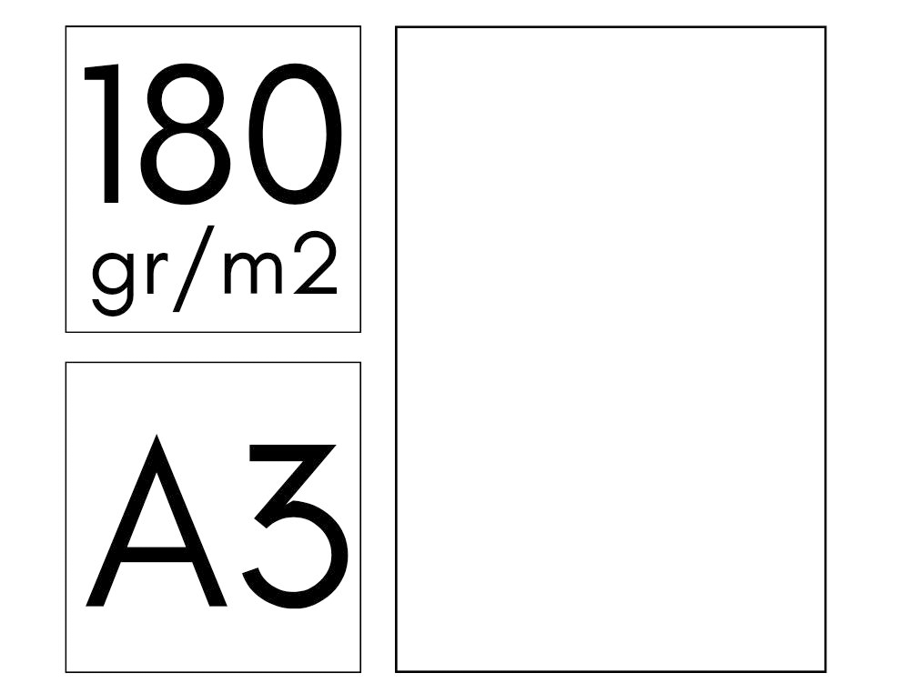 CARTULINA FABRISA DIN A3 180 G/M2 BLANCA PAQUETE DE 50 HOJAS