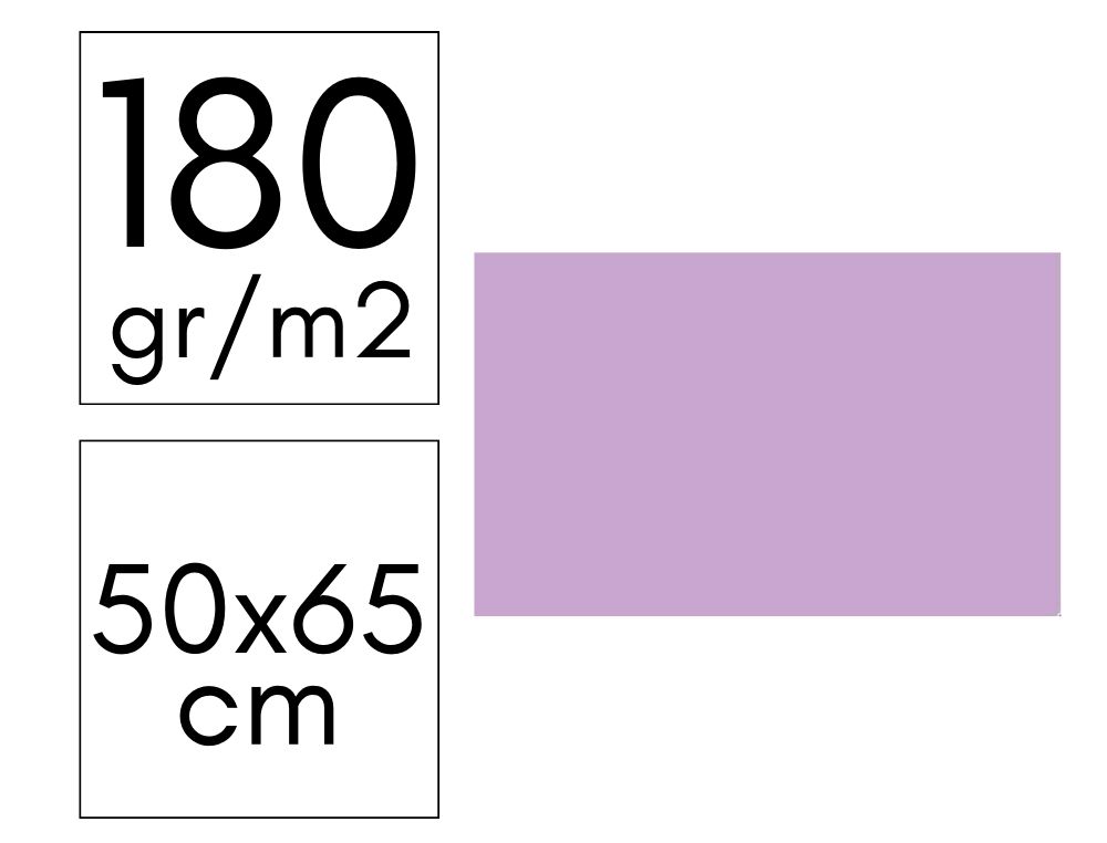 CARTULINA 180GR 50X65 PAQ. 10 HOJAS LILA