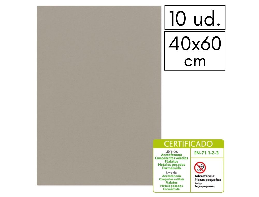 LMINA GOMA EVA LISA 40 X 60 CM 2 MM GRIS
