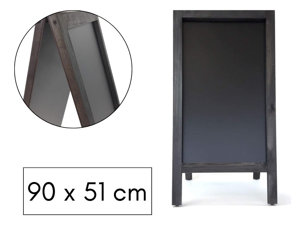 PIZARRA DOBLE CARA 90 X 51 CM COLOR NEGRO 