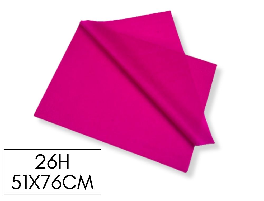 PACK DE 26H PAPEL SEDA COLOR FUCSIA