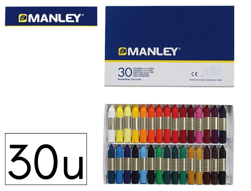 CERAS MANLEY ESTUCHE DE 30 COLORES SURTIDOS