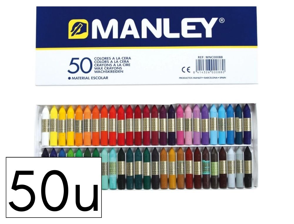 CERAS MANLEY ESTUCHE DE 50 COLORES SURTIDOS