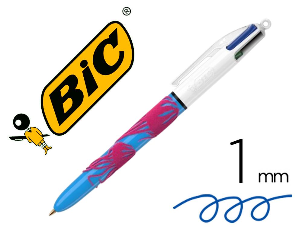 BOLGRAFO BIC 4 COLORES VELVET MEDUSA FUCSIA