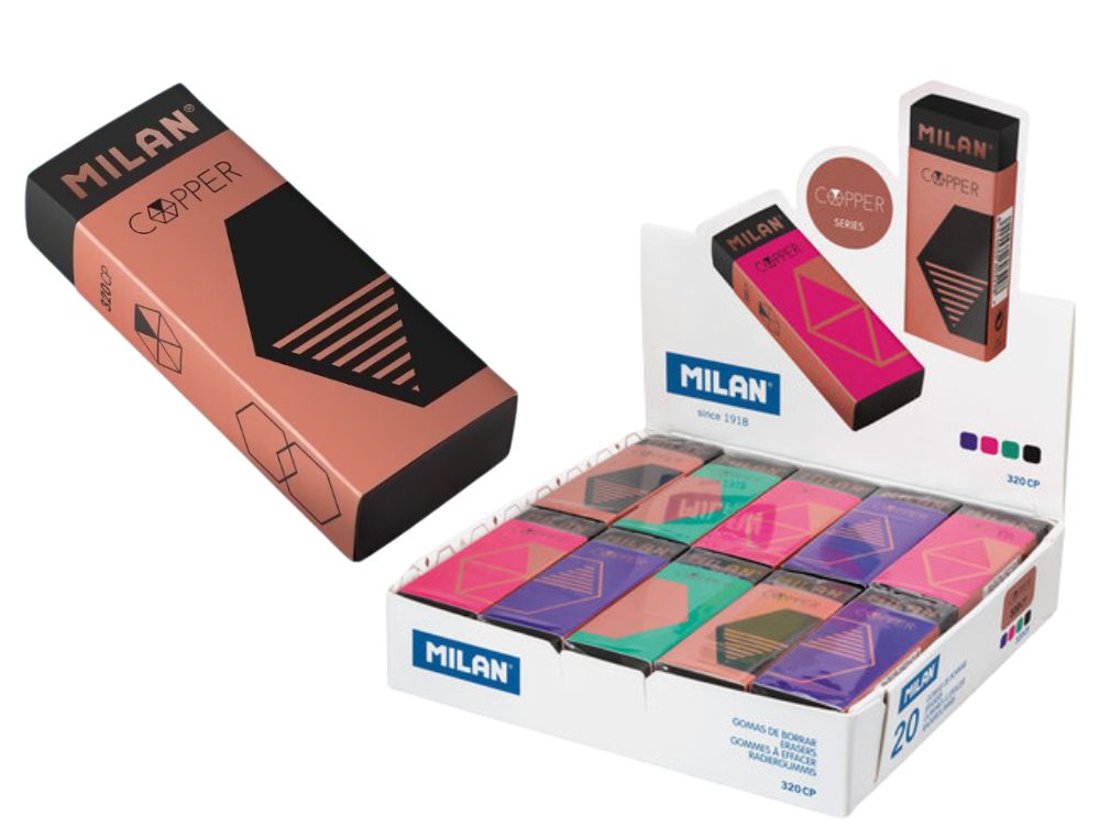 GOMA DE BORRAR MILAN NATA NEGRA SERIE COPPER
