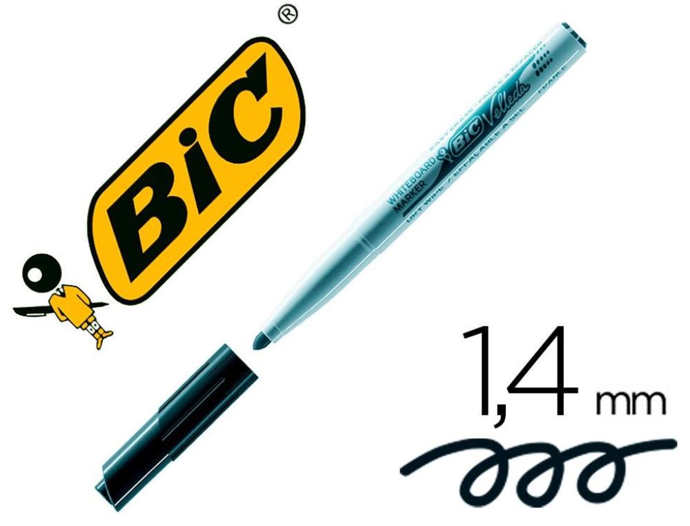ROTULADOR BIC VELLEDA PARA PIZARRA NEGRO PUNTA REDONDA 1,4 MM