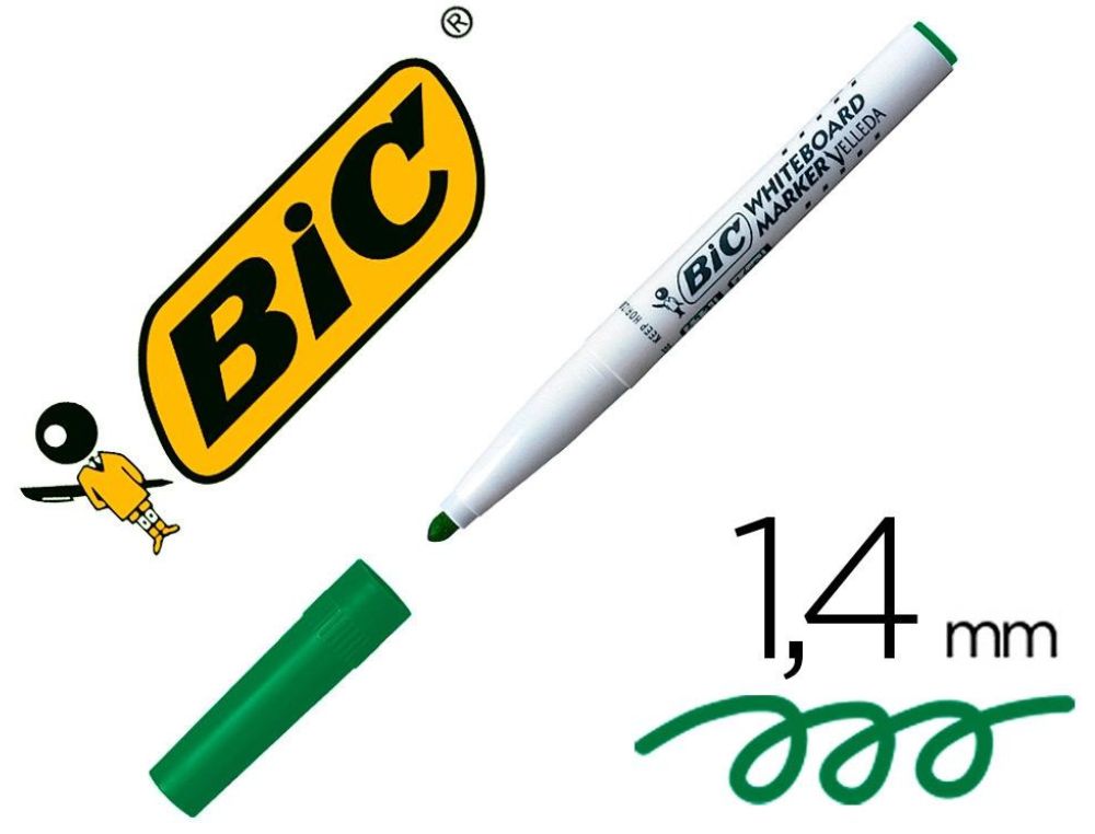 ROTULADOR BIC VELLEDA PARA PIZARRA VERDE PUNTA REDONDA 1,4 MM