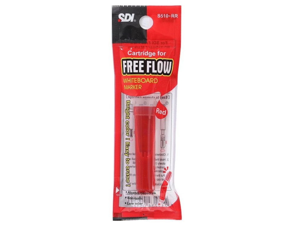 RECAMBIO TINTA PIZARRA BLANCA ROTULADOR FREE FLOW ROJO