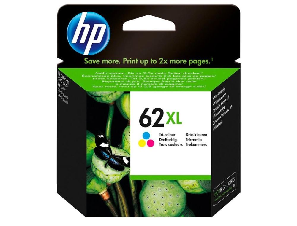 HP CARTUCHO 62XL C2P07AE TRICOLOR 415 PAGINAS OFFICEJET 5740 E-AIO  ENVY 5640 E-AIO 7640 AIO