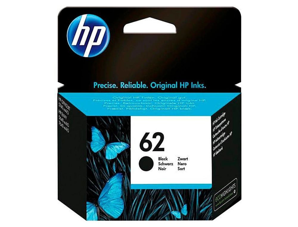 HP 62 NEGRO 200 PAGINAS OFFICEJET 5740 E-AIO  ENVY 5640 E-AIO 7640 AIO