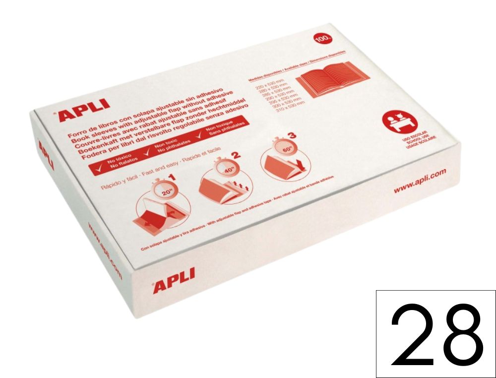 FORRO LIBROS APLI AJUSTABLE 280 X 530 MM. PVC 130 MICRAS (12279)