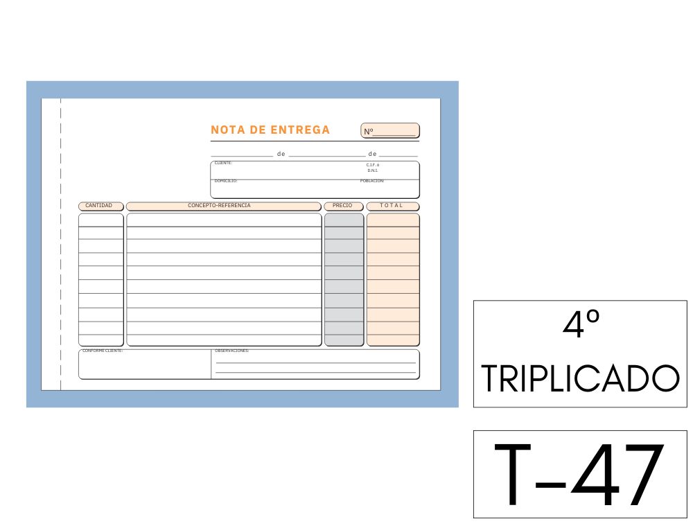 TALONARIO DE ENTREGAS HORIZONTAL TRIPLE