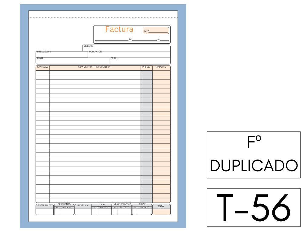 TALONARIO DE FACTURAS F  DUPLICADO AUTOCOPIANTE 
