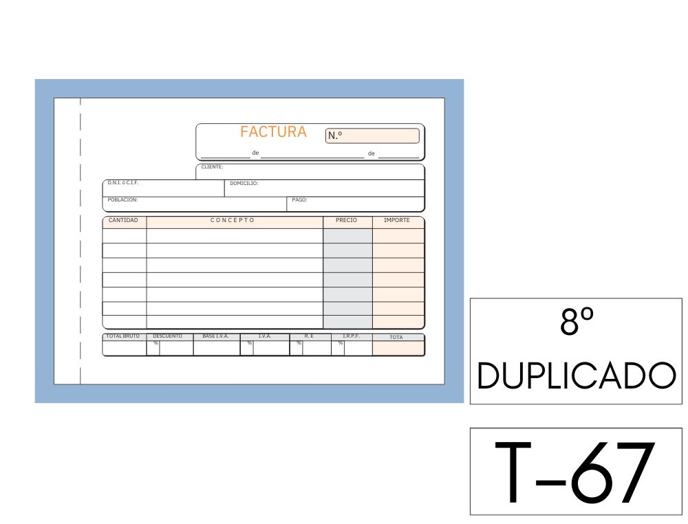TALONARIO FACTURA DUPLO 8 APAISADO