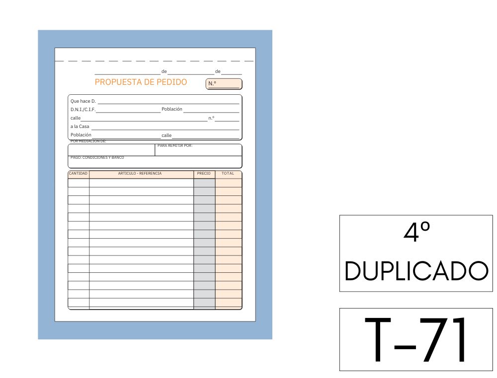 TALONARIO DE PEDIDOS 4 DUPLO