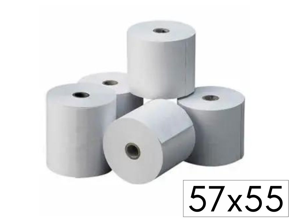 Rollo papel trmico 57 x 55 x 12 mm SIN BISFENOL