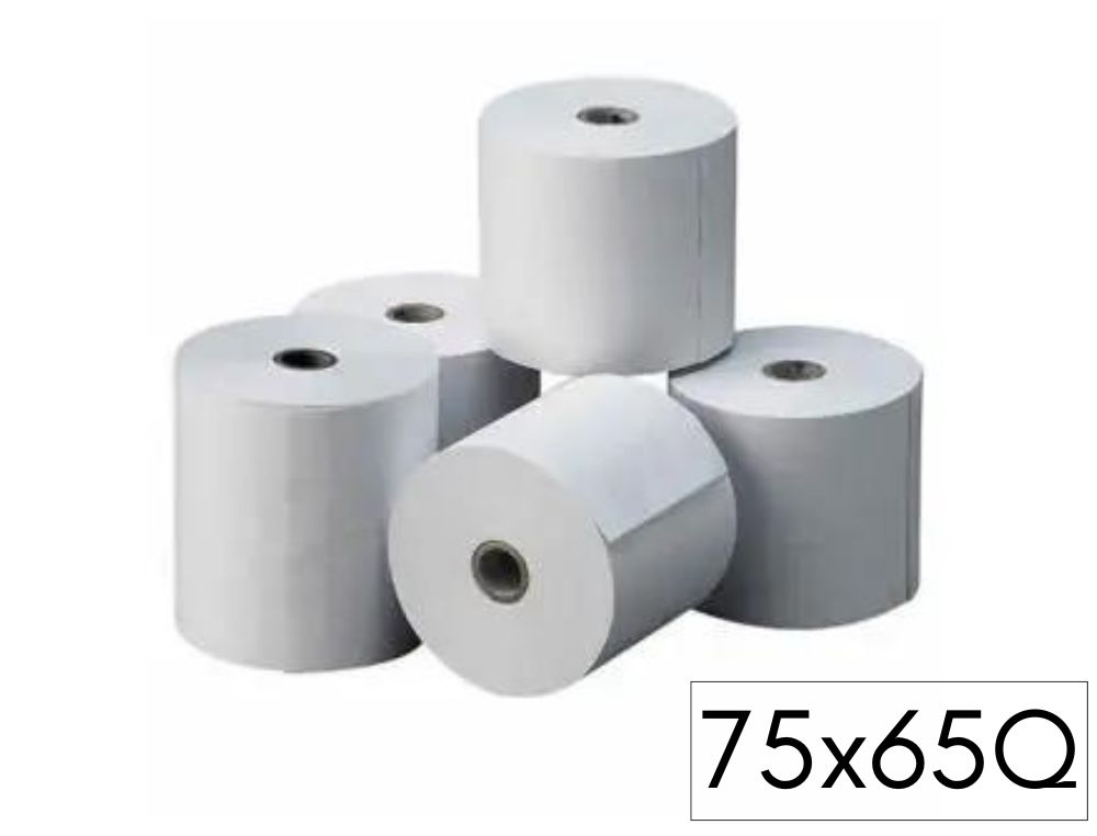 Rollo papel qumico autocopiativo 75 x 65 mm