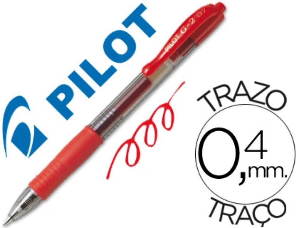 BOLGRAFO PILOT G-2 0,7 MM. RETRCTIL ROJO