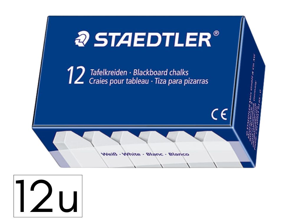 TIZA CUADRADA BLANCA PARA PIZARRA STAEDTLER 12UN.
