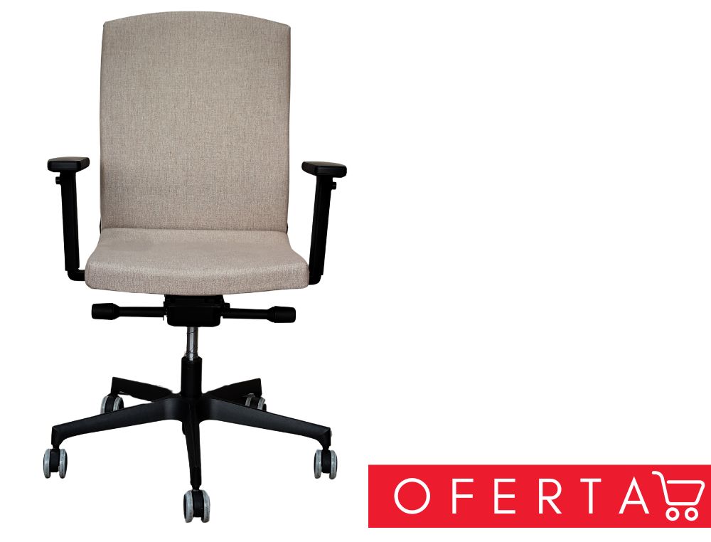 FLEXA SILLA ALTA CON BRAZOS GRUPO 3 S1004 BASE ALUMINIO PULIDO/RUEDAS CROMO GOMA/MECANISMO SINCRO