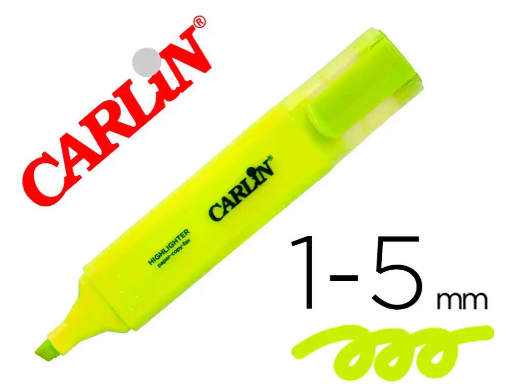 MARCADOR FLUORESCENTE CARLIN AMARILLO 