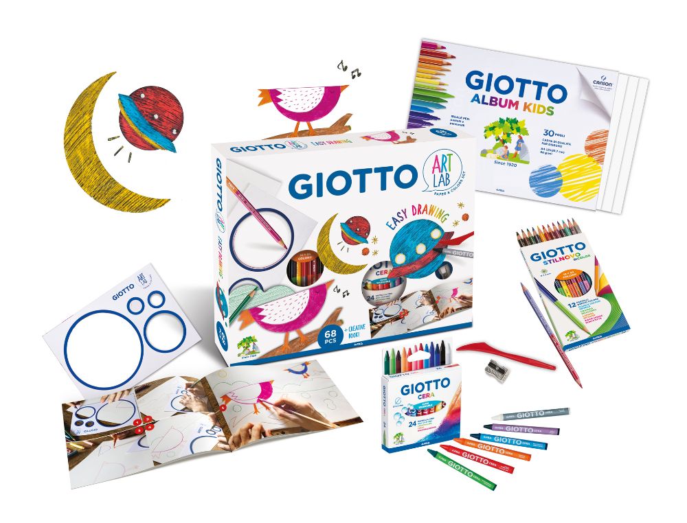 SET DE COLORES + BLOC, ART LAB EASY DRAWING - GIOTTO