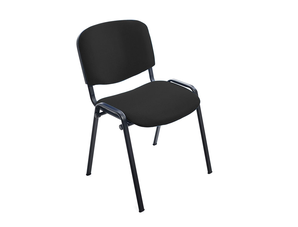 SILLA ROCADA CONFIDENTE ESTRUCTURA METALICA TAPIZADA EN TELA IGNIFUGA NEGRA 57X81X48 CM