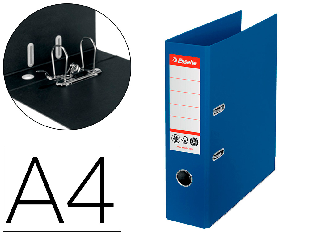 ARCHIVADOR DE PALANCA ESSELTE N 1 CO2 NEUTRAL DIN A4 CARTON FORRADO LOMO 75 MM AZUL VIVIDA