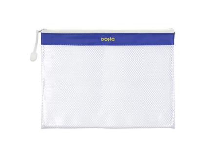 BOLSA MULTIUSOS DOHE PVC DIN A4 APERTURA SUPERIOR CON CREMALLERA AZUL