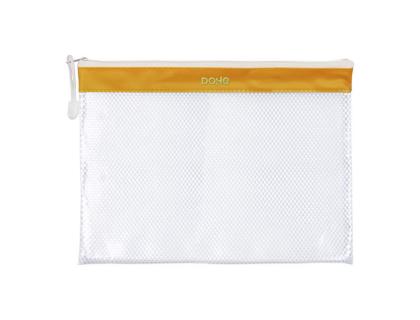 BOLSA MULTIUSOS DOHE PVC DIN A4 APERTURA SUPERIOR CON CREMALLERA AMARILLO