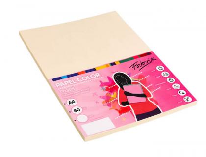 PAPEL COLOR FABRISA DIN A4 80G/M2 MARFIL PAQUETE DE 500 HOJAS