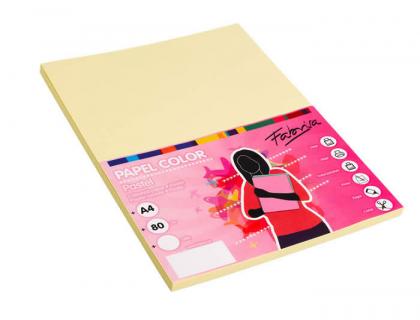 PAPEL COLOR FABRISA DIN A4 80G/M2 AMARILLO PAQUETE DE 500 HOJAS