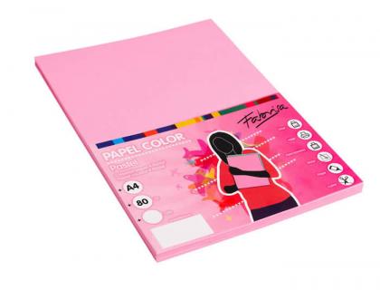 PAPEL COLOR FABRISA DIN A4 80G/M2 ROSA PAQUETE DE 500 HOJAS