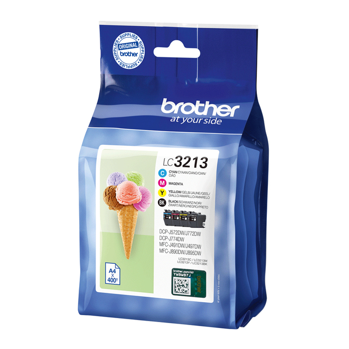 BROTHER LC3213 Pack cartuchos de tinta negro, cian, magenta y amarillo LC3213VAL