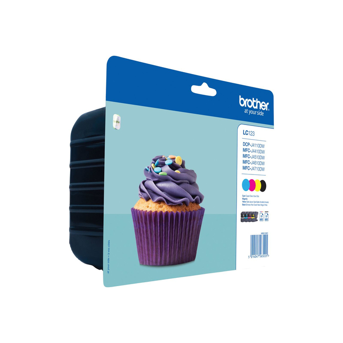 BROTHER Pack LC123 cartuchos Negro, Cian, Magenta y Amarillo MFC-J4410DW/MFC-J4510DW, 600 pag