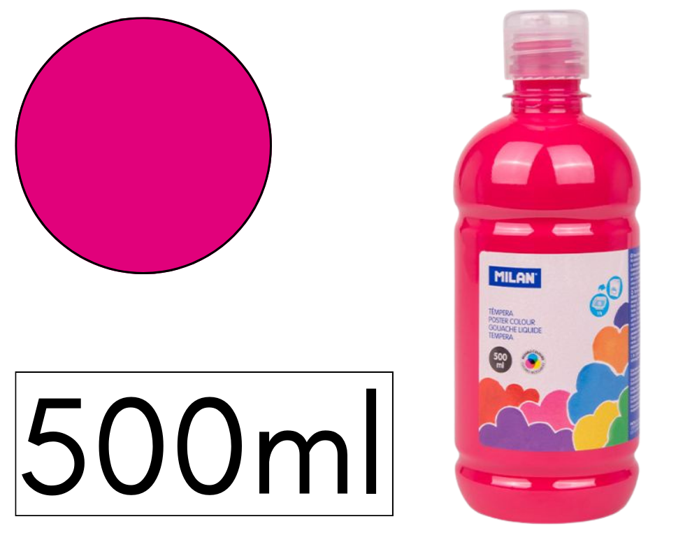 TEMPERA LIQUIDA MILAN ESCOLAR 500 ML MAGENTA