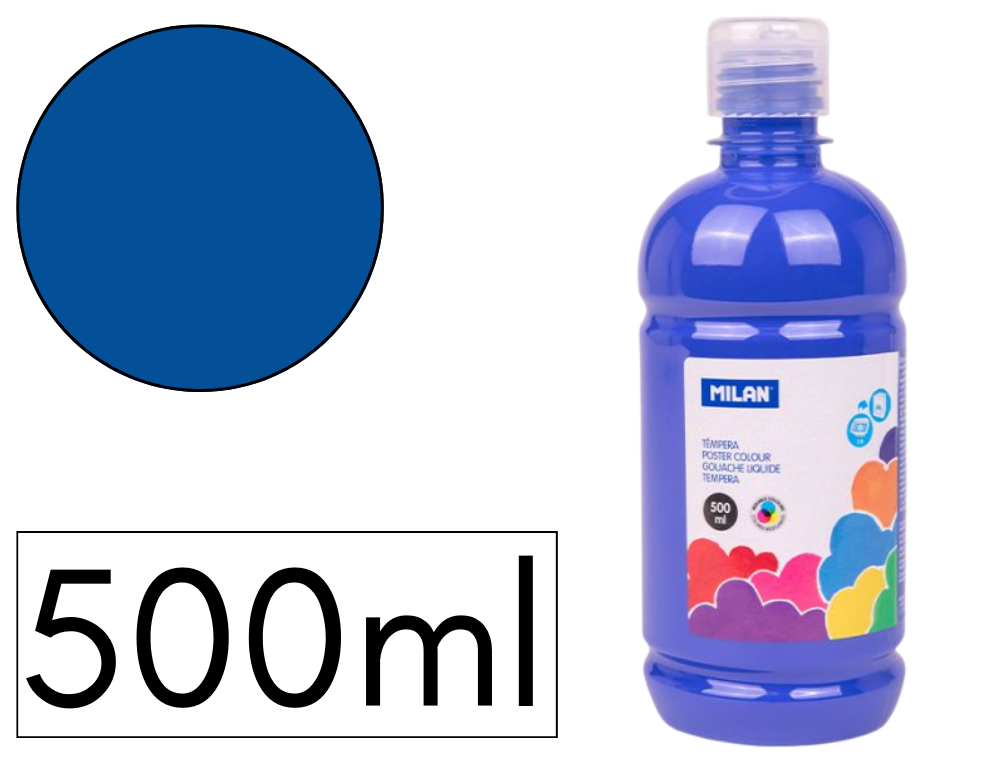 TEMPERA LIQUIDA MILAN ESCOLAR 500 ML AZUL ULTRAMAR
