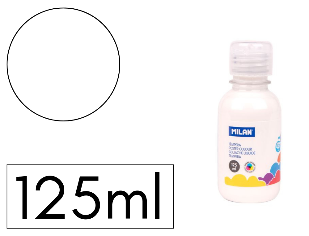 TEMPERA LIQUIDA MILAN ESCOLAR 125 ML BLANCO