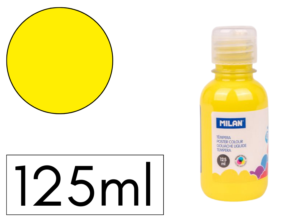 TEMPERA LIQUIDA MILAN ESCOLAR 125 ML AMARILLO CLARO