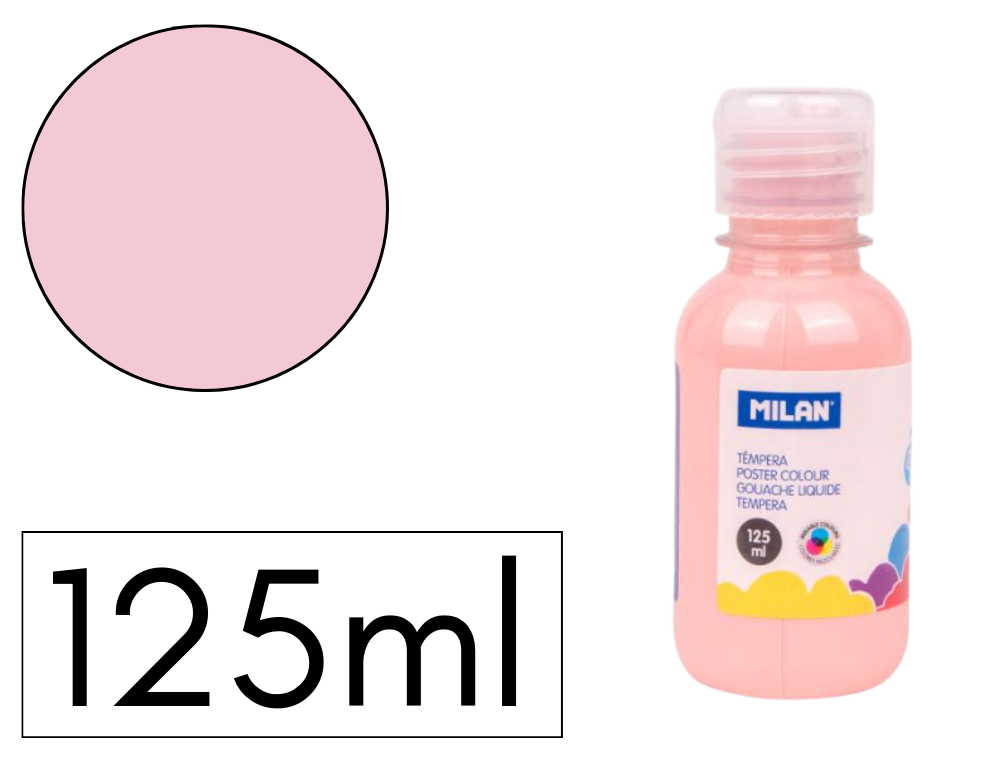 TEMPERA LIQUIDA MILAN ESCOLAR 125 ML ROSA CLARO