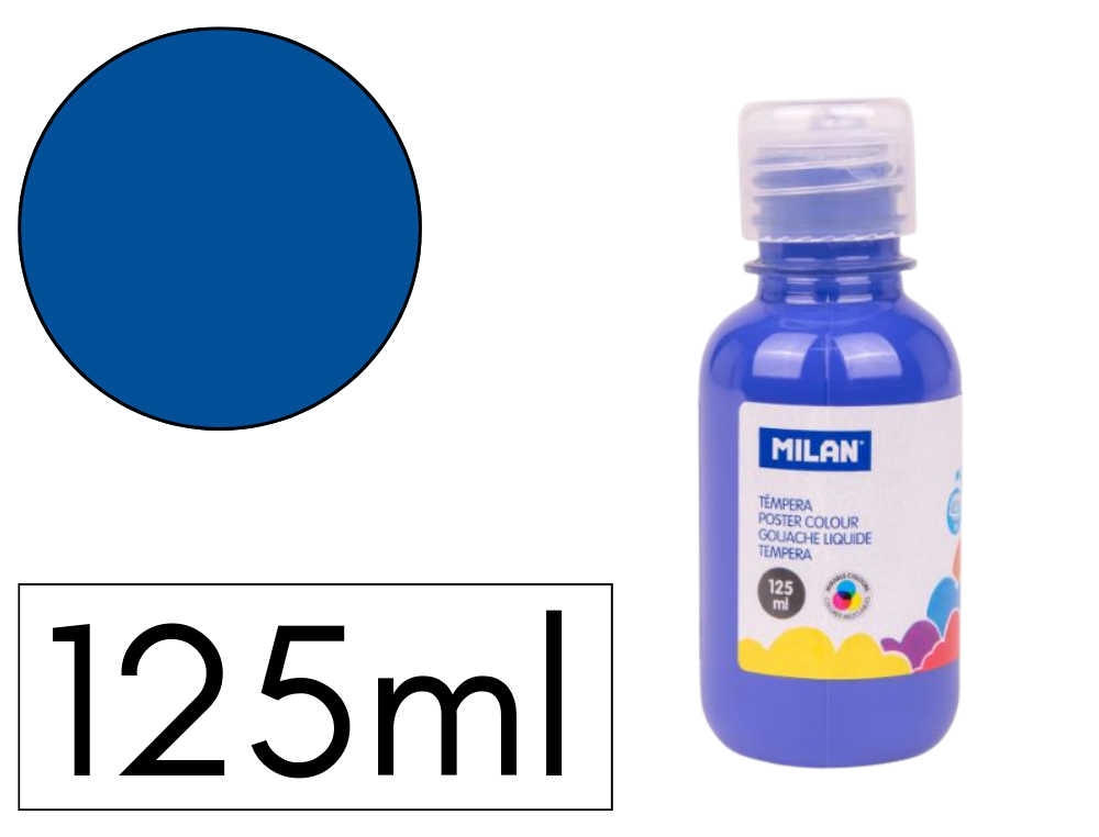 TEMPERA LIQUIDA MILAN ESCOLAR 125 ML AZUL ULTRAMAR