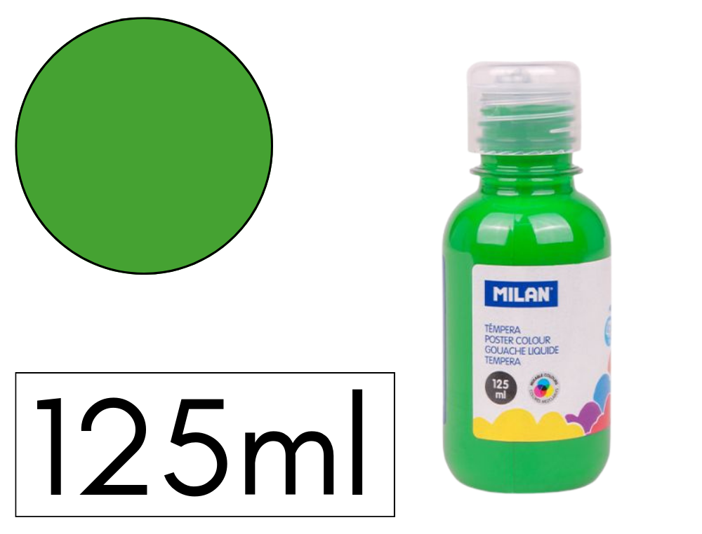 TEMPERA LIQUIDA MILAN ESCOLAR 125 ML VERDE CLARO