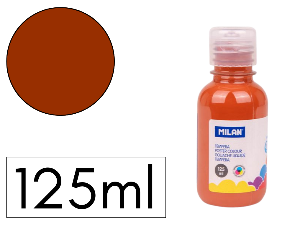 TEMPERA LIQUIDA MILAN ESCOLAR 125 ML MARRON
