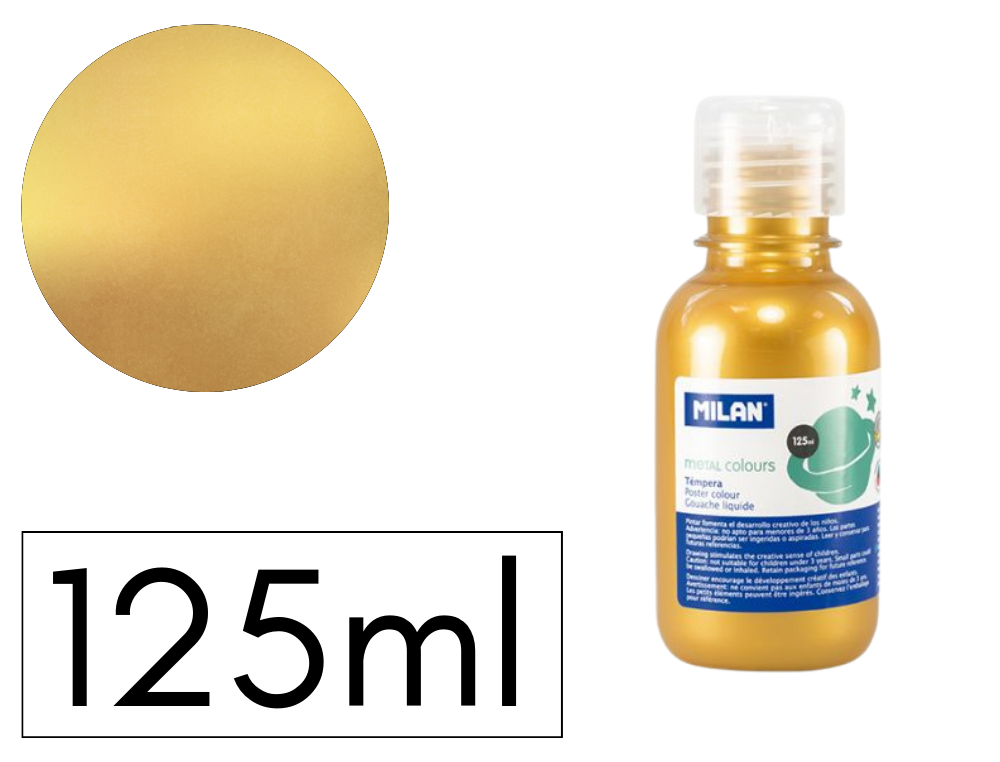 TEMPERA LIQUIDA MILAN ESCOLAR 125 ML ORO