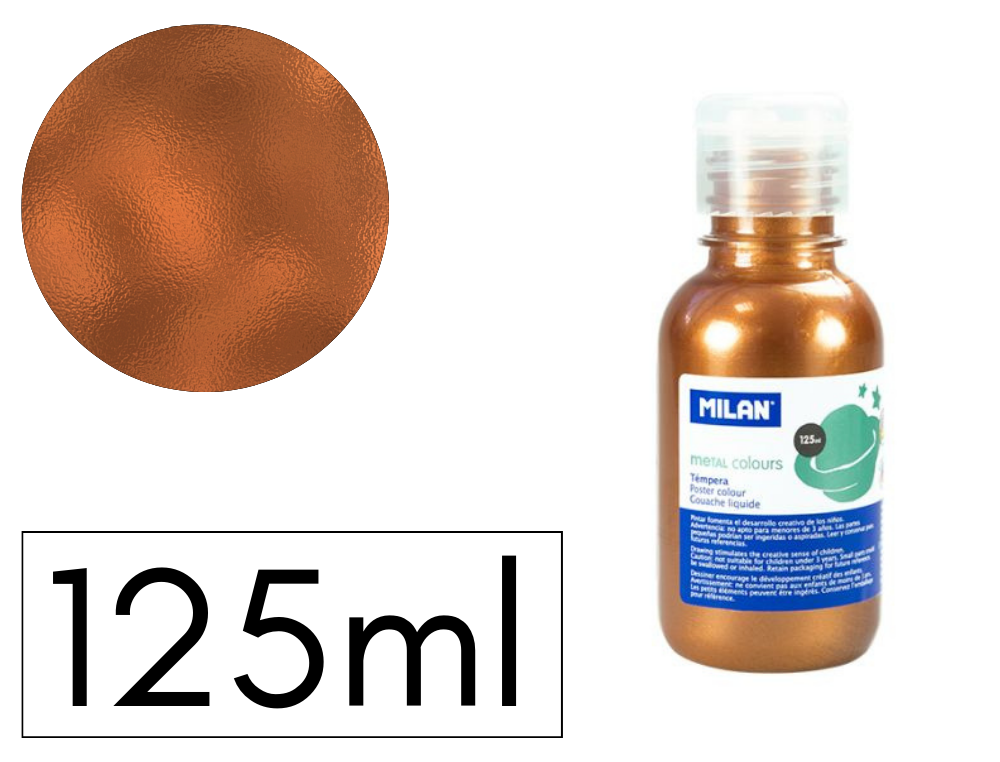TEMPERA LIQUIDA MILAN ESCOLAR 125 ML COBRE METALIZADO