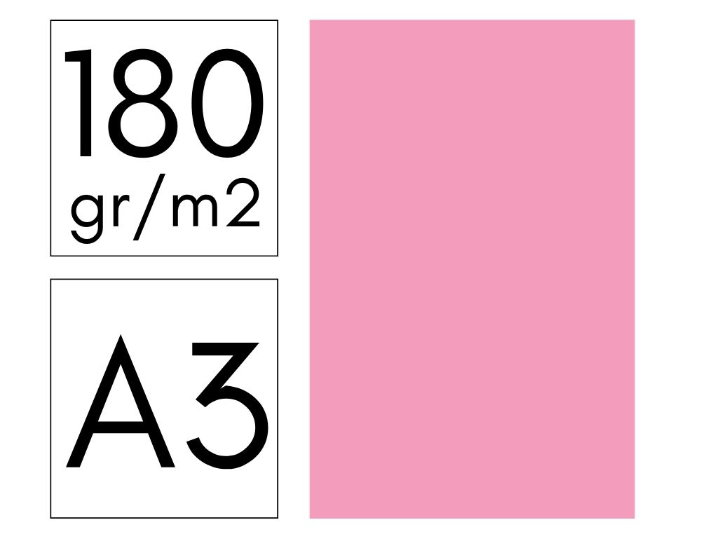 CARTULINA FABRISA DIN A3 180 G/M2 ROSA PAQUETE DE 50 HOJAS