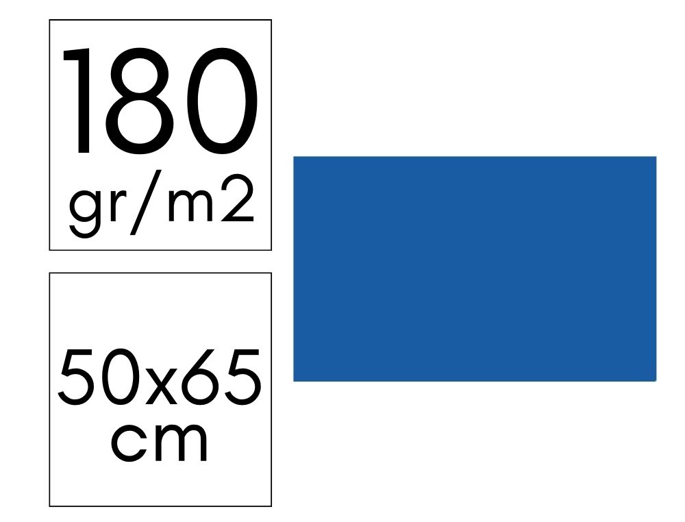 CARTULINA 180GR 50X65 PAQ. 10 HOJAS AZUL OSCURO