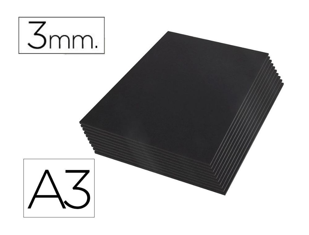 CARTON PLUMA NEGRO A3 3MM